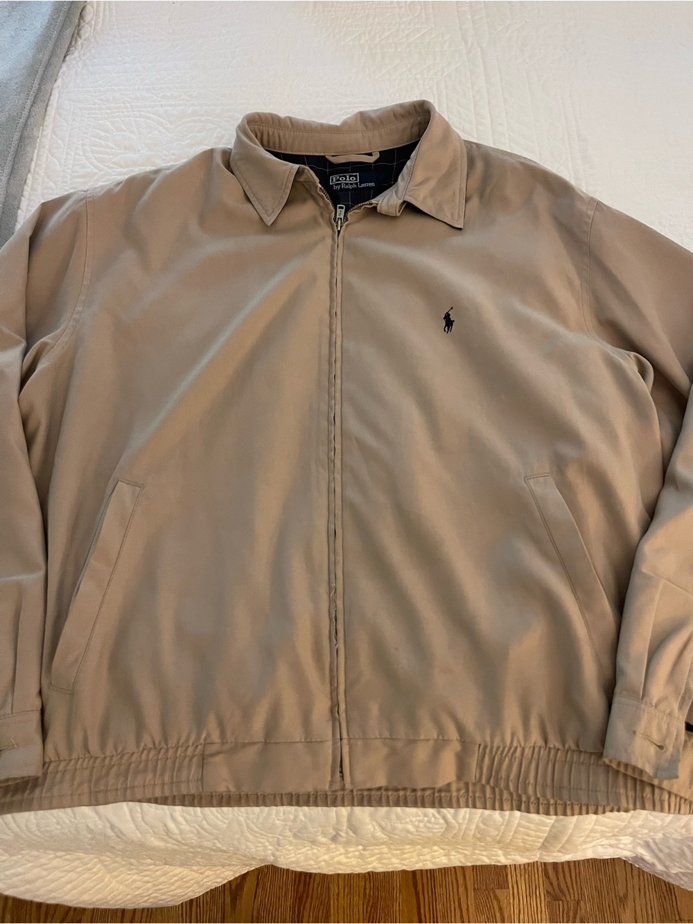 Vintage 90s Polo Ralph Lauren Harrington Jacket Tan / Beige 1X BIG